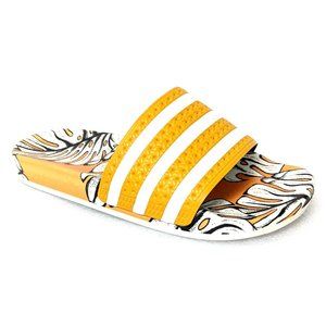 Adidas Adilette Slide Sandals 6 White Golden Yell… - image 1